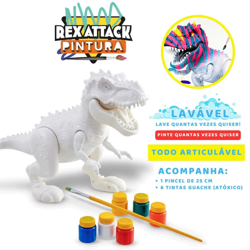 Rex Attack - Dinossauro Para Colorir